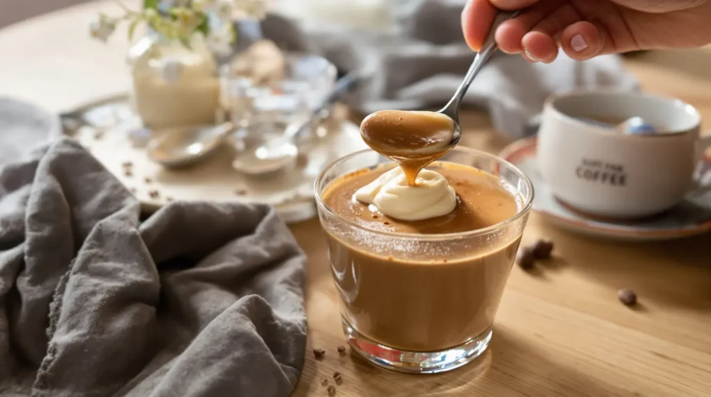 Crème dessert express au café : j’adore sa texture fondante et veloutée, sans œuf, au goûter